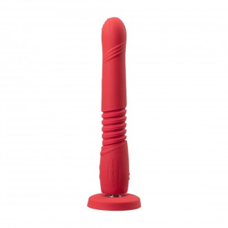 GRAVITY - APP-CONTROLLED AUTOMATIC THRUSTING AND VIBRATING DILDO - RED