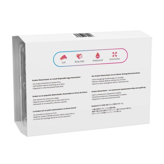 KRAKEN - 6 УПАКОВОК - МЯГКИЙ РАСТЯГИВАЮЩИЙСЯ ЯИЧНЫЙ МАСТУРБАТОР - БЕЛЫЙ