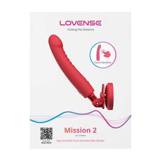MISSION 2 - VIBRATING SUCTION CUP DILDO WITH TOUCH-SENSE - RED