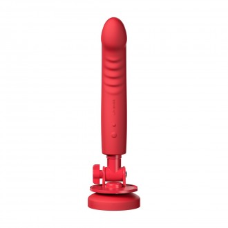 MISSION 2 - VIBRATING SUCTION CUP DILDO WITH TOUCH-SENSE - RED