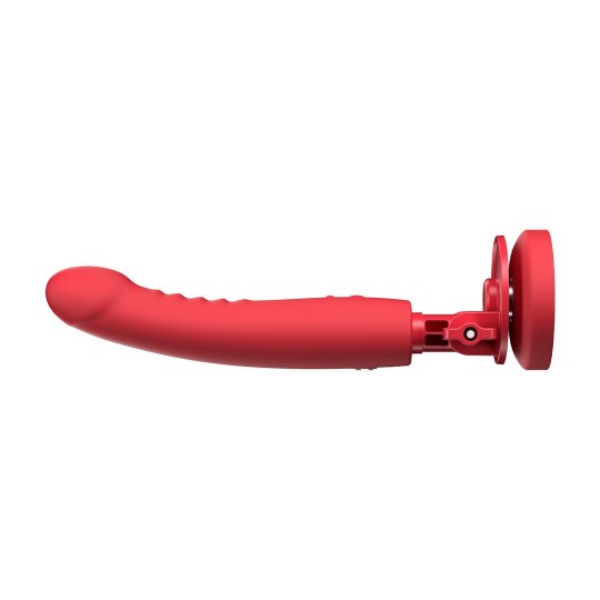 MISSION 2 - VIBRATING SUCTION CUP DILDO WITH TOUCH-SENSE - RED