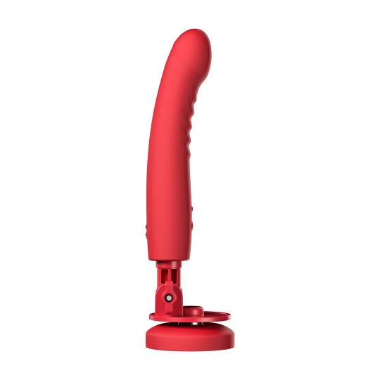 MISSION 2 - VIBRATING SUCTION CUP DILDO WITH TOUCH-SENSE - RED