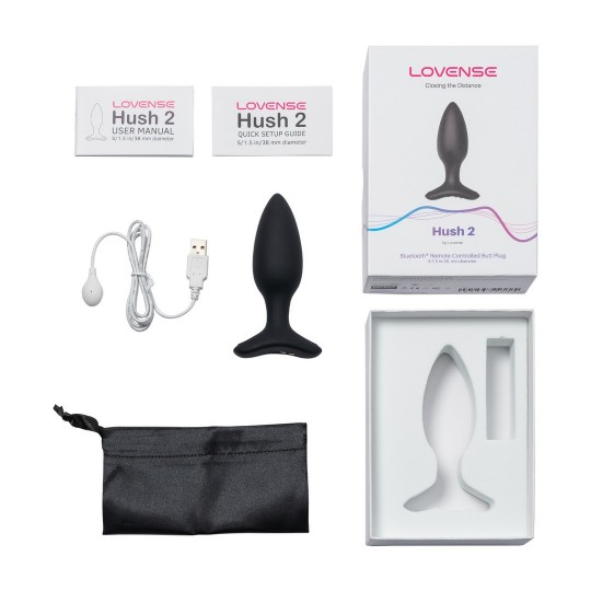 HUSH 2 - APP-CONTROLLED VIBRATING BUTT PLUG - 1.5 / 3,8 CM - BLACK