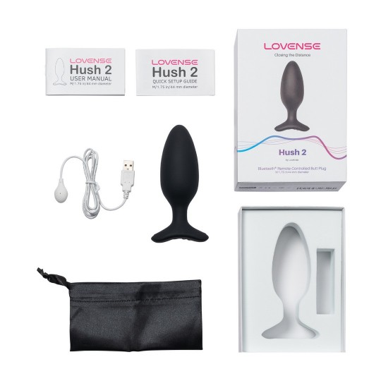 HUSH 2 - APP-CONTROLLED VIBRATING BUTT PLUG - 1.75 / 4,4 CM - BLACK