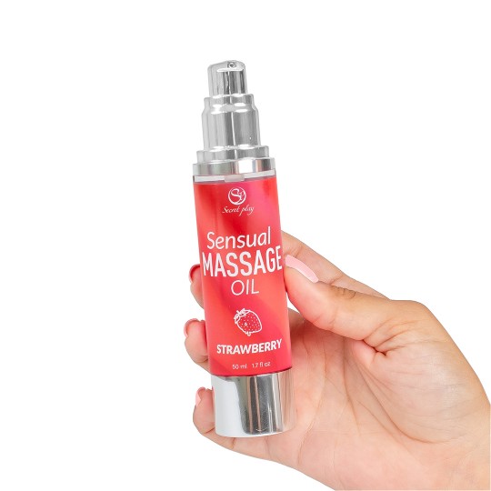 ÓLEO DE MASSAGEM AROMA MORANGO 50 ML SECRET PLAY
