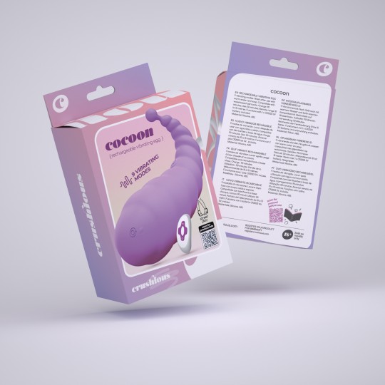 COCOON OVO VIBRATÓRIO RECARREGÁVEL COM COMANDO À DISTÂNCIA CRUSHIOUS ROXO