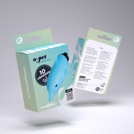 O-PET GOLFINHO COM BALA DE 10 VIBRAÇÕES AZUL CRUSHIOUS