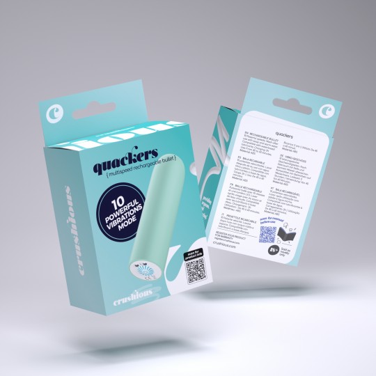 CONFEZIONE DA 5 + 1 QUACKERS PROIETTILE VIBRANTE GRATUITO  BIANCO USB RICARICABILE CRUSHIOUS