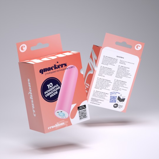 QUACKERS BALA VIBRATÓRIA RECARREGÁVEL POR USB ROSA CRUSHIOUS