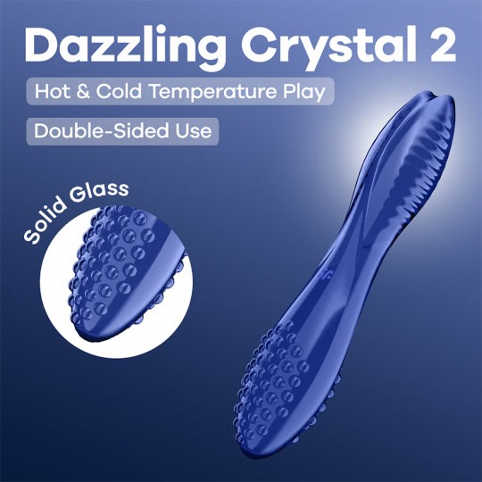 DILDO IN VETRO DAZZLING CRYSTAL 2 BLU SATISFYER