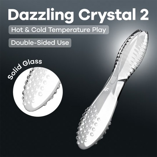 SATISFYER DAZZLING CRYSTAL 2 GLASS DILDO CLEAR