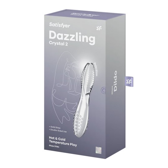 SATISFYER DAZZLING CRYSTAL 2 GLASS DILDO CLEAR