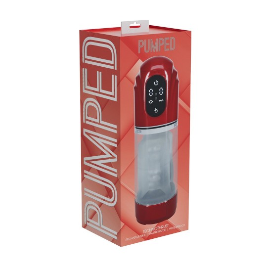 TECHNOTHRUST - AUTOMATIC WATERPROOF MASTURBATOR PUMP - METALLIC RED