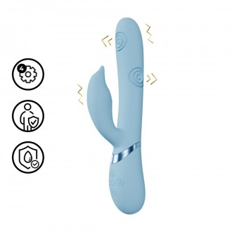 PALLINA - КЛИТОРАЛЬНЫЙ СТИМУЛЯТОР С ВИБРАЦИЕЙ И ПОСТУКИВАНИЕМ ПО ТОЧКЕ G - ГОЛУБОЙ