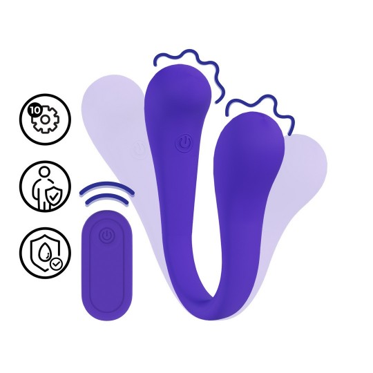 ДВУСТОРОННИЙ ГНУЩИЙСЯ ВИБРАТОР С ПУЛЬТОМ ДИСТАНЦИОННОГО УПРАВЛЕНИЯ - ФИОЛЕТОВЫЙ