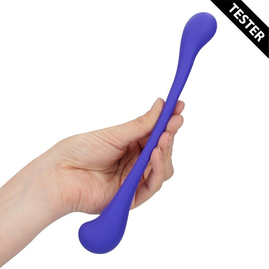DUAL-ENDED BENDABLE VIBE WITH REMOTE CONTROL - PURPLE - TESTER