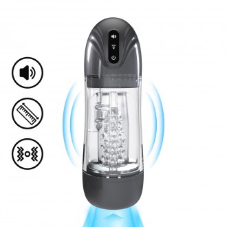 SONICPULL - SUCTION AND VIBRATION MASTURBATOR PUMP - MULTIMEDIA ENHANCED - GUN METAL