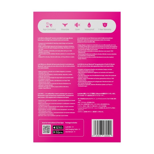 LUSH MINI - PODEROSO VIBRADOR DE HUEVO PARA PUNTO G CONTROLADO POR MANDO A DISTANCIA - ROSA