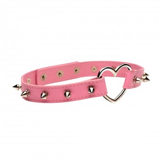 COLLAR CON CORAZÓN PINCHADO - ROSA
