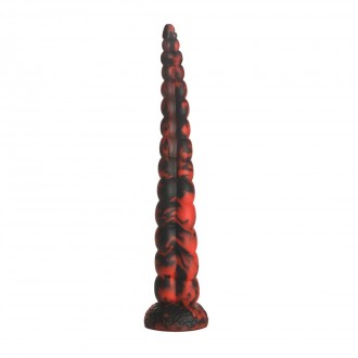 STINGER - DILDO DE SILICONA - ROJO/NEGRO