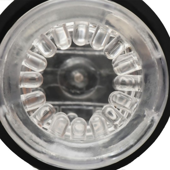 TURBO MAX - MASTURBADOR CON MOVIMIENTO DE GIRO, EMPUJE Y SUCCIÓN - TRANSPARENTE/NEGRO