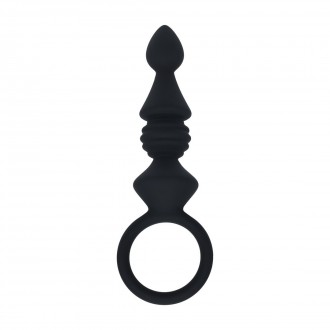 SONDA ANAL DE SILICONA CON ESTRIAS CON ASA NEGRA LEVELZ 