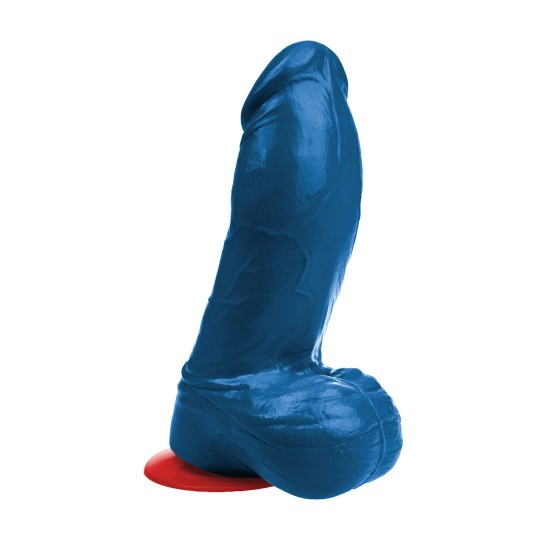 THOR XL - REALISTIC CURVED DILDO WITH BALLS - 8.3 / 21 CM - BLUE