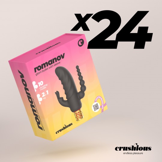 PACK OF 24 CRUSHIOUS ROMANOV CLASSIC VIBRATOR WITH REMOVABLE SILICONE SLEEVE