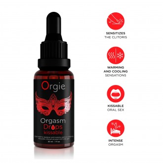 ПОЦЕЛУИ ORGASM DROPS KISSABLE 30ML ORGIE