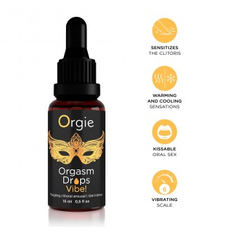 GOTAS COM EFEITO VIBRATÓRIO ORGASM DROPS VIBE 15ML ORGIE