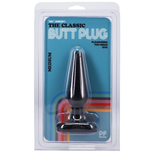 DOC JOHNSON CLASSIC BUTT PLUG BLACK MEDIUM