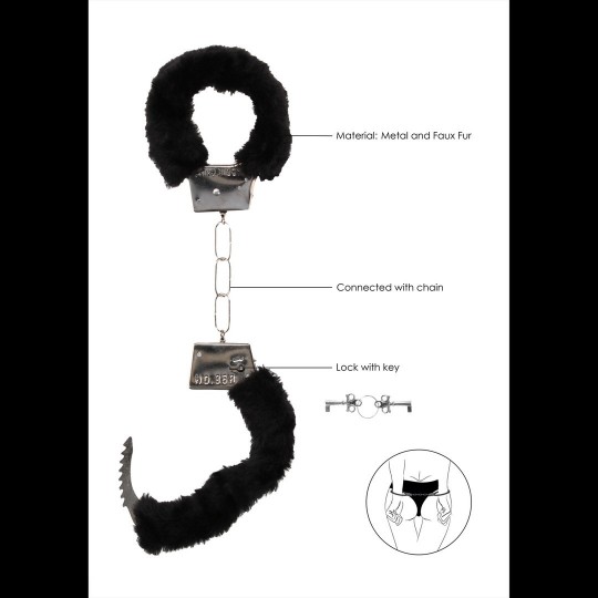 BEGINNER'S FURRY HANDCUFFS BLACK