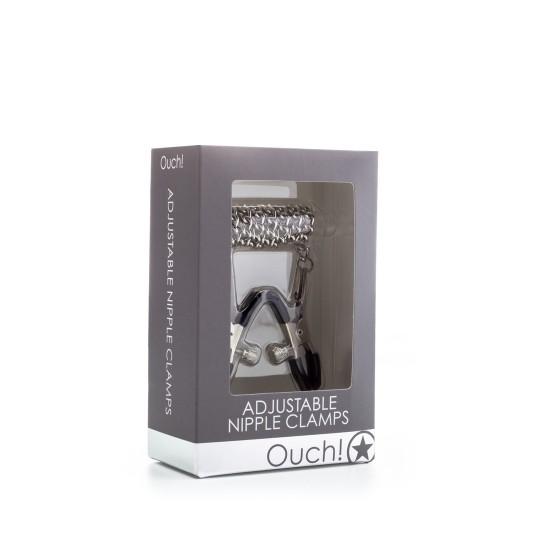 OUCH! ADJUSTABLE NIPPLE CLAMPS SILVER