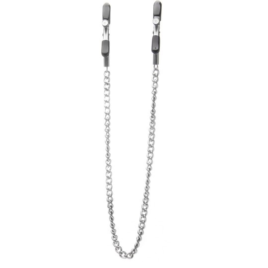 PINÇAS PARA MAMILOS OUCH! ADJUSTABLE NIPPLE CLAMPS PRATEADAS