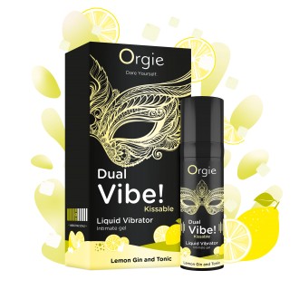 VIBRATEUR LIQUIDE AROMATISÉ GIN TONIC AU CITRON DUAL VIBE 15ML ORGIE