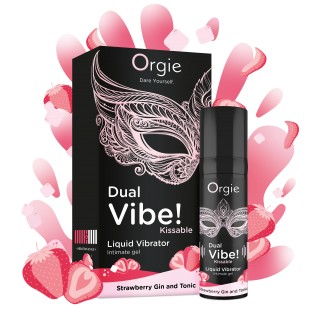 VIBRATORE LIQUIDO AL GUSTO DI GIN TONIC ALLA FRAGOLA DUAL VIBE 15ML ORGIE