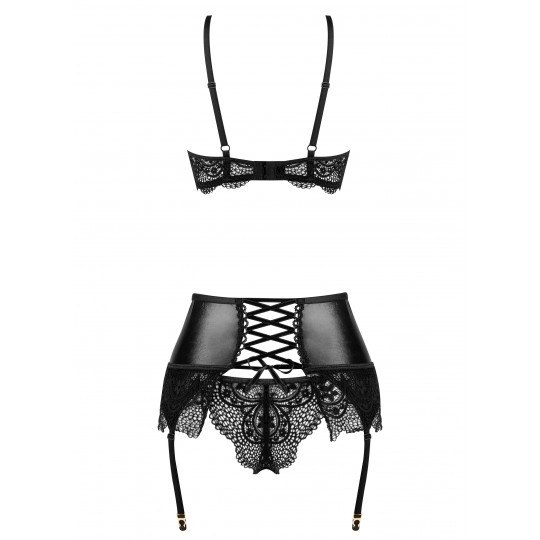 CONJUNTO DE 3 PIEZAS NOIR FANTASY SET BEAUTY NIGHT FASHION NEGRO