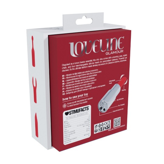 ANGEL - LIPSTICK VIBRATOR WITH 4 ATTACHMENTS - CLEAR