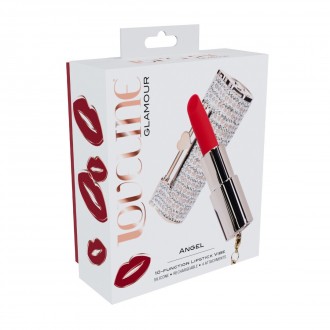 ANGEL - LIPSTICK VIBRATOR WITH 4 ATTACHMENTS - PINK