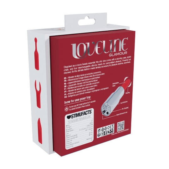 TIFFANY - LIPSTICK VIBRATOR WITH 4 ATTACHMENTS - BLUE