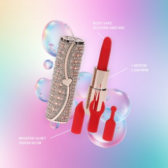 VIBRATEUR AVEC 4 ACCESSOIRES TIFFANY LIPSTICK ROSA LOVELINE