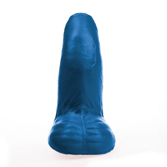 BURI S - REALISTIC CURVED DILDO WITH BALLS - 5.5 / 14 CM - BLUE
