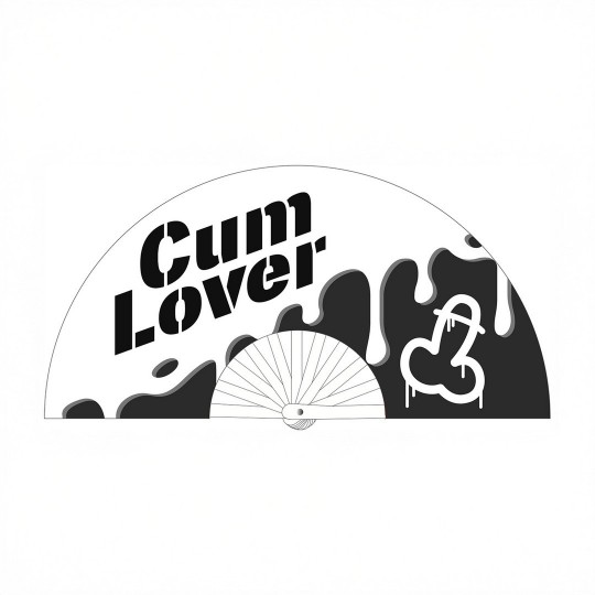 CUM LOVER - FAN - 64 CM - WHITE/BLACK