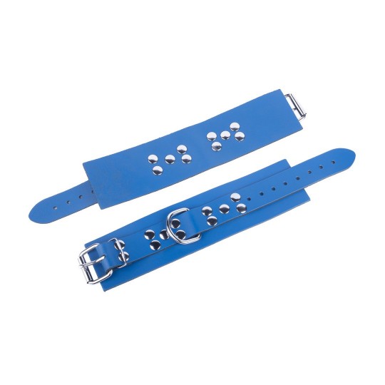 ULTRA LEATHER HANDCUFFS - BLUE