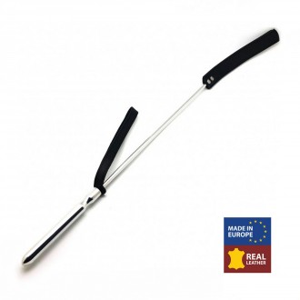 WHIP - METAL AND LEATHER - 70,5 CM - BLACK/SILVER