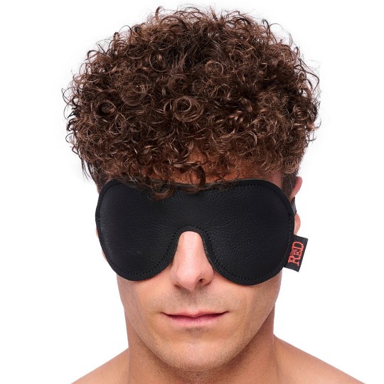 LEATHER EYE MASK - BLACK