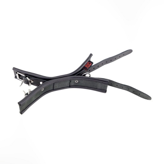 LEATHER DOUBLE HANDCUFFS - BLACK