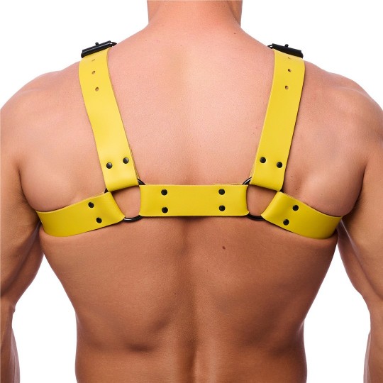 BULLDOG LEATHER HARNESS - YELLOW