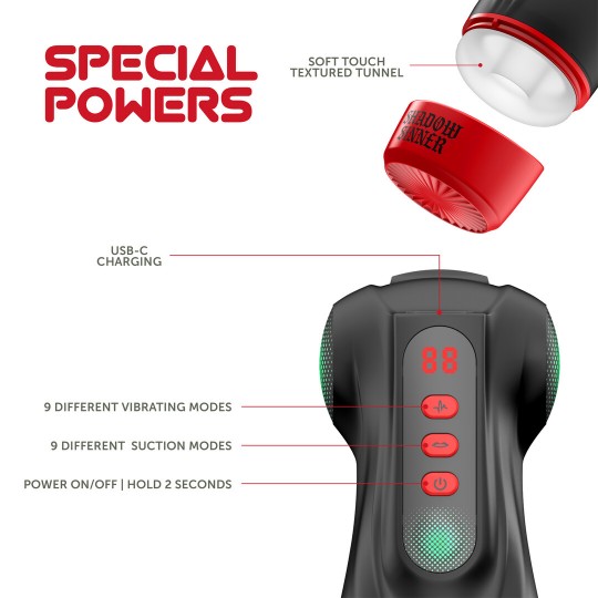 RAVEN - SHADOW SINNER - MULTI FUNCTION MASTURBATOR