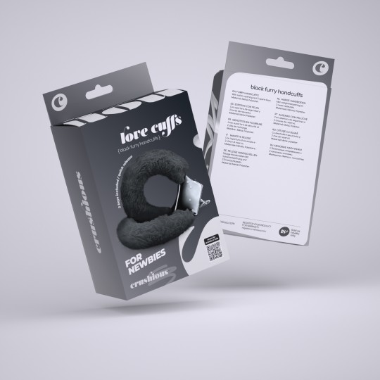 PACK OF 30 LOVE CUFFS FURRY HANDCUFFS CRUSHIOUS BLACK